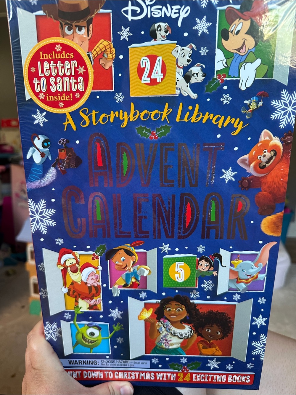Disney Advent Calendar Storybook 24 Set with Colorful Character Art